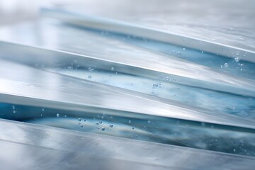 Laminated plastic layers with trapped air bubbles abstract industrial material photography texture design detail macro