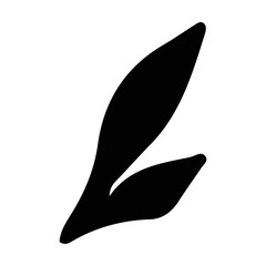 Obraz premium Hand drawn abstract organic leaf shape isolated on transparent background