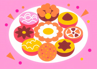 Whimsical Donuts: A Colorful Dessert Design