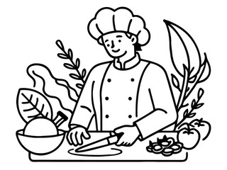 Culinary Artist in Action ? Chef Preparing Food