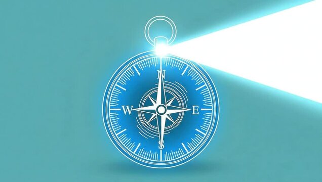 Compass Spinning with Question Marks finding Direction and Clarity Animation