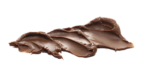 Cream chocolate spread isolated on white background, side view
