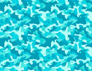 Abstract teal camouflage pattern