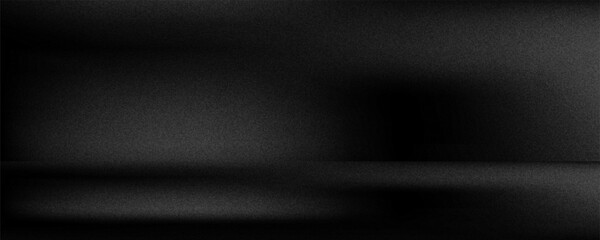 Empty black studio bg with limbo for product show. 3d render of room podium background with floor and wall.