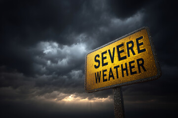 Dark clouds gather as severe weather warning signals an approaching storm