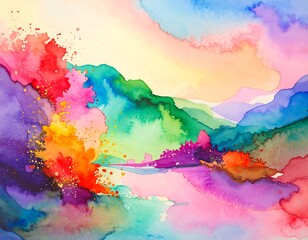 Fototapeta premium Abstract watercolor landscape (2)