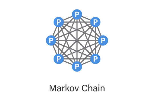 Markov chain concept illustration showing states and probabilistic transitions, representing stochastic processes, prediction modeling, AI simulations, and sequence-based decision systems