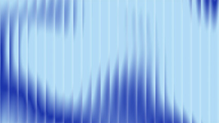 Ribbed glass background with refraction effect. Reeded glass with blue gradient. Abstract vector background