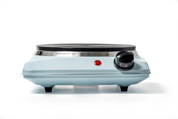 Obraz premium Portable single burner, electric stove isolated on white on white, with clipping path included