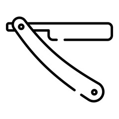 Straight razor black line icon