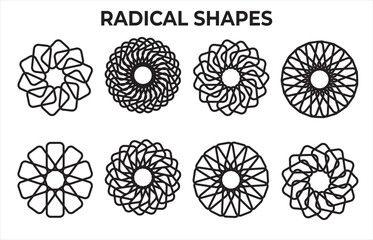radical geometric circular shapes line art collection