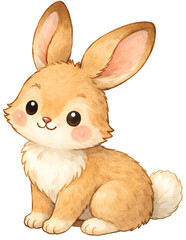 Cute Watercolor Bunny Rabbit &mdash; Woodland Animal Illustration for Kids