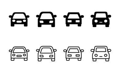 Fototapeta premium Car icon vector. car sign and symbol. small sedan