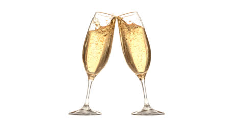 Celebratory champagne glasses clinking joyfully