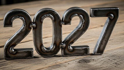  Futuristic 2027 text effect design on a modern digital background with glowing typography, dynamic light trails, and abstract motion. Perfect for future technology, innovation, and next-year concept.