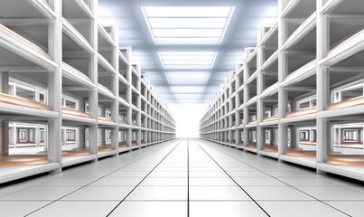 Minimalist Wireframe Layout of Modern Storage Space with Clean Aesthetic Design