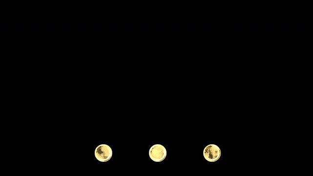 Gold ellipses, light reflecting and patterns shifting, alpha channel