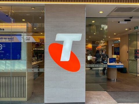 Brisbane, Australia - August 22, 2025: A Telstra store in Brisbane, Australia Telstra is a telecommunications service provider. 