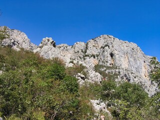 The Paklenica karst river canyon is a national park in Croatia.