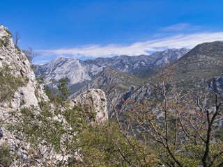 The Paklenica karst river canyon is a national park in Croatia.