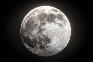 Full Moon Silver Glitter Effect Against Black Background Shine and Glimmer Celestial Body Night Sky Orb Luminous Sphere Sparkle Cosmic Scene Fantasy Space