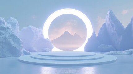 Abstract architectural background e-commerce product exhibition booth