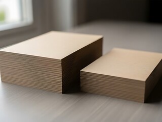 Stacks of neutral-toned paper sheets for printing or creative projects