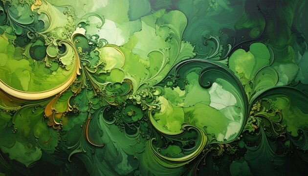 abstract fractal colorful green emerald olive clover lime marbled stone wall concrete cement grunge image paint background