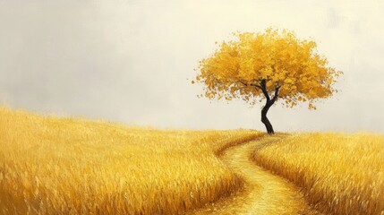 Autumn trees and ripe rice