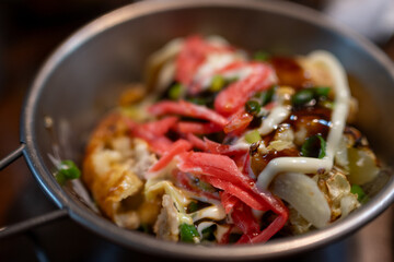 とても楽しい日本の一般家庭のたこ焼きパーティー