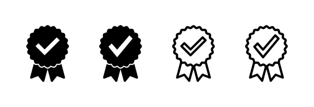 Approved icon vector illustration. Certified Medal Icon. check mark