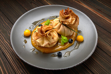 Sweet maslenitsa pancakes traditional festive