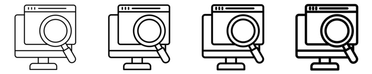 Search Information Online Icon Set Different Style Collection