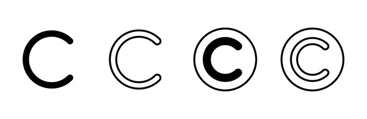 Copyright icon set. copyright symbols