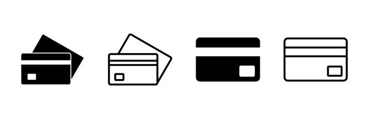 Credit card icon set. Credit card payment icon vector