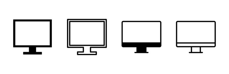 Computer icon set. computer monitor icon vector.