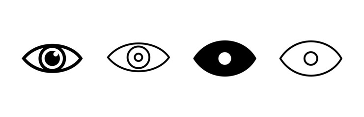 Eye icon set. Eye vector icon. Look and Vision icon.
