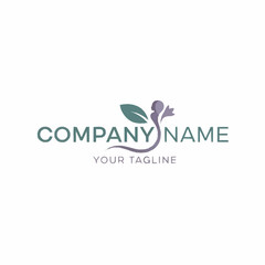 Fototapeta premium Company Logo Design Template with Leaf and Flower Elements.
