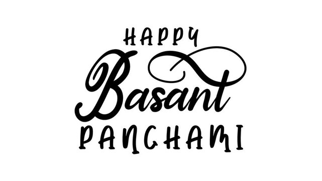 Happy basant panchami text animation great for festive greeting cards, social media posts, website banners, and cultural event promotions.