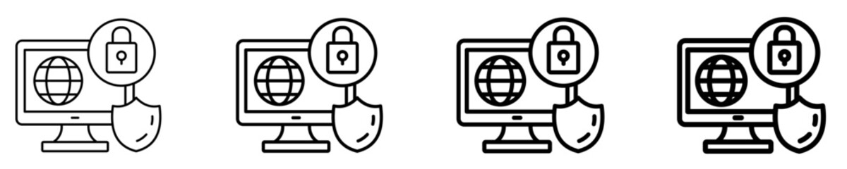 Gdpr Global Security  Icon Set Different Style Collection
