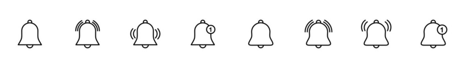 Bell Icon vector isolated on white background. Notification symbol. Bell vector icon