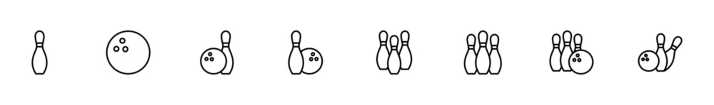 Bowling game Pin Icon vector isolated on white background. Bowling icon, ball and pin