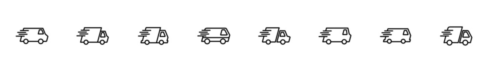 Delivery Icon vector isolated on white background. Fast Delivery Icon. Fast shipping delivery truck. Truck icon delivery