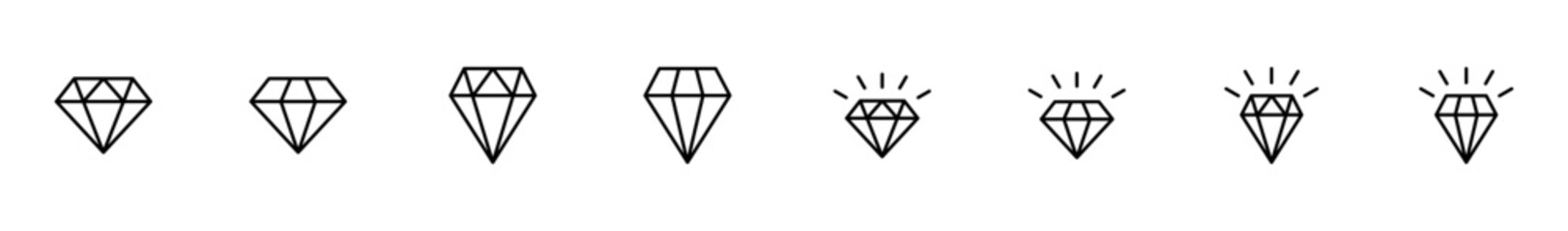 Diamond icon vector isolated on white background. Diamond vector icon. Gemstone symbol