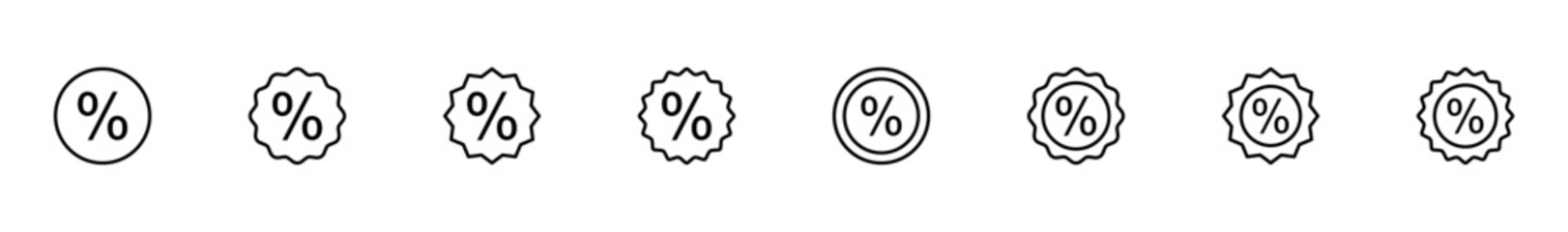 Discount icon vector isolated on white background. Discount tag icon.