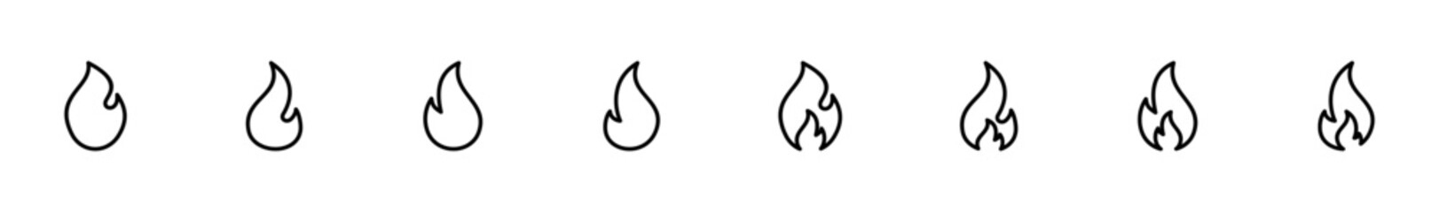 Fire icon vector isolated on white background. Fire flame icon template. Fire flames symbol vector