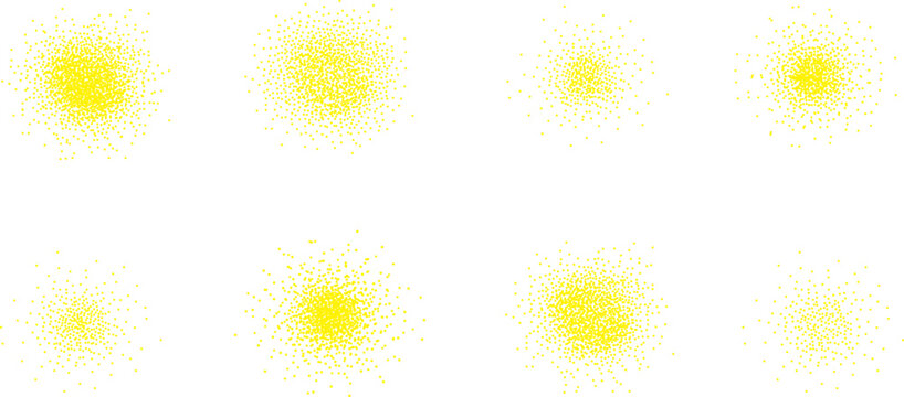 Abstract seamless pattern with soft yellow watercolor splashes on a white background. Light airy design with paint spray and sun-like dots, perfect for backgrounds, textiles, wallpapers, stationery.