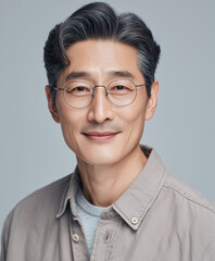 지혜롭고 자신감 있는 한국 중년의 미소 광고컷