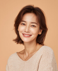 지혜롭고 자신감 있는 한국 중년의 미소 광고컷