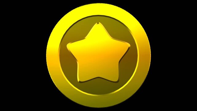 spinning star coin looping animation